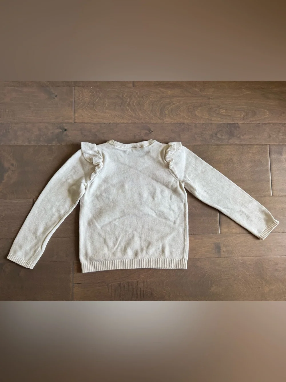 Girls Embroidered Fox Sweater-White